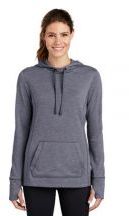 Sport-Tek � Ladies PosiCharge � Tri-Blend Wicking Fleece Hooded Pullover